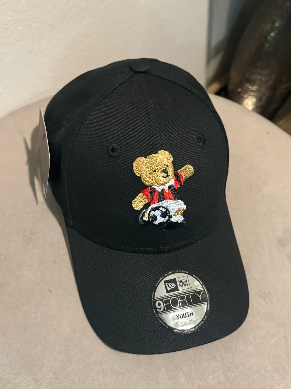 New Era AC Milan Black Youth Teddy Bear Soccer Cap